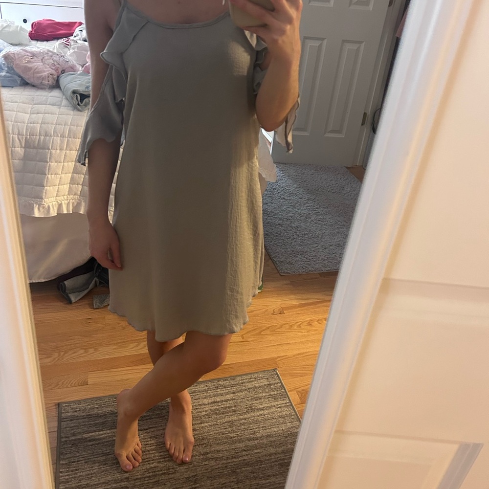Silver/Gray Ruffle Slip Dress - Picture 2 of 5